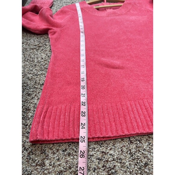 TALBOTS chenille crew neck Cozy sweater in bright pink size Large Casual - Picture 5 of 6